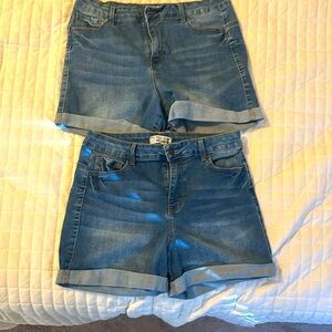 Two pairs of wax jean butt, I love you shorts